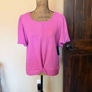 Adrienne Vittadini Pink Short Sleeve Blouse